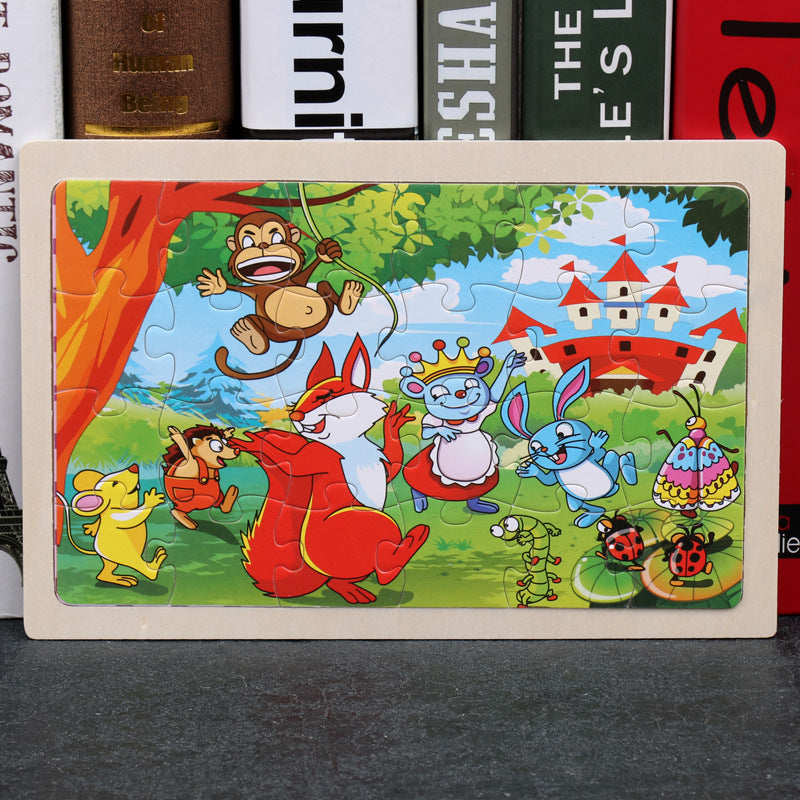 80PCS wooden puzzle