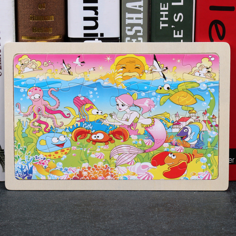 80PCS wooden puzzle