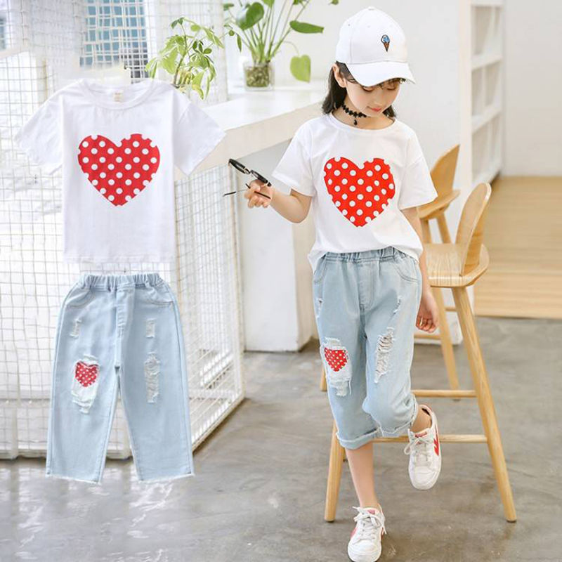 T-shirt Ripped Jeans Set