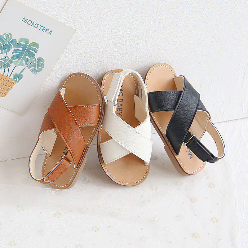Cross slip sandals