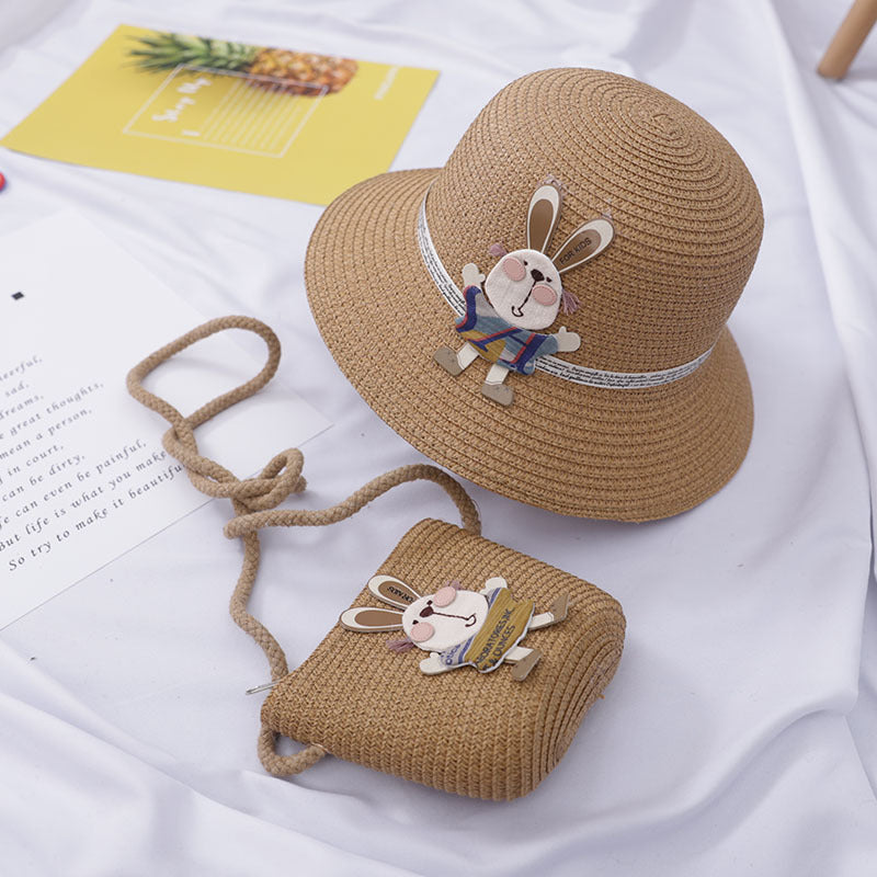 Two-Piece Straw Hat & Bag