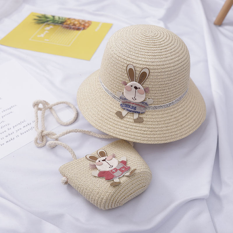 Two-Piece Straw Hat & Bag