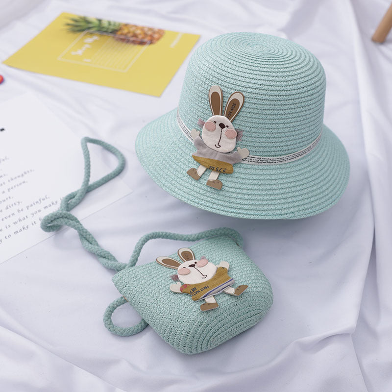 Two-Piece Straw Hat & Bag