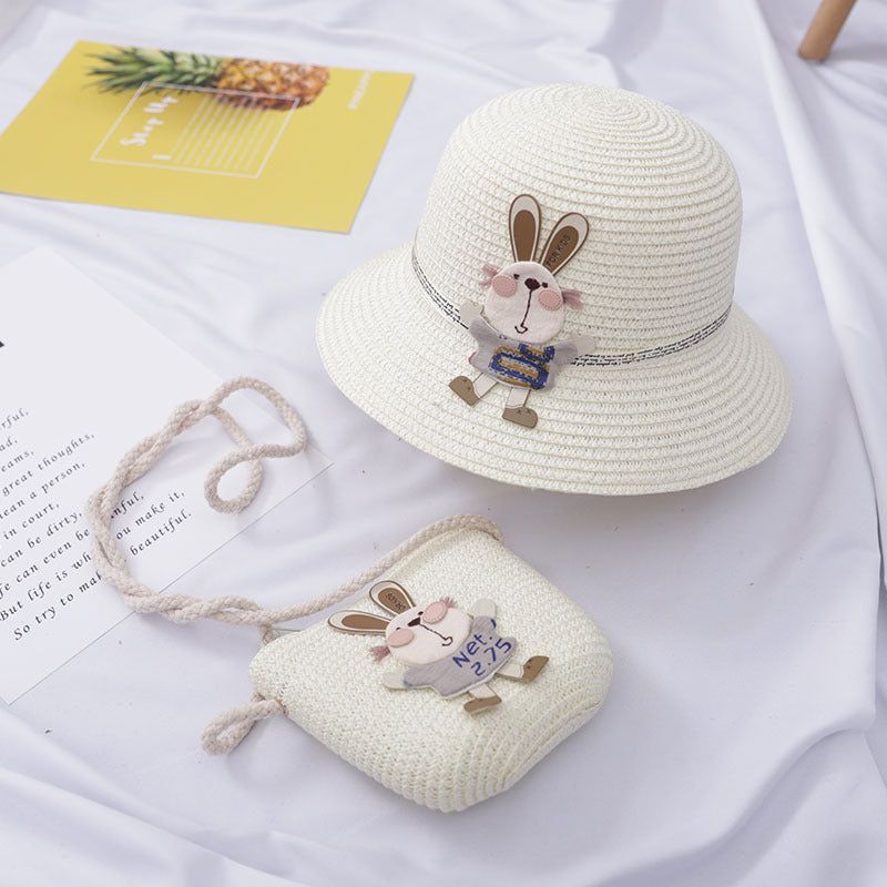 Two-Piece Straw Hat & Bag