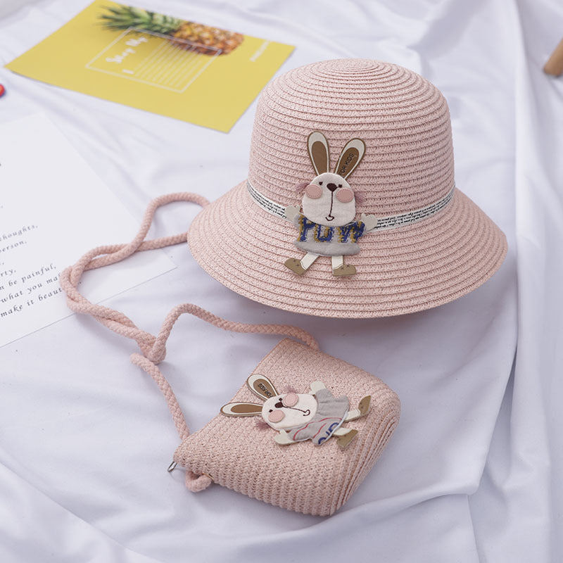 Two-Piece Straw Hat & Bag