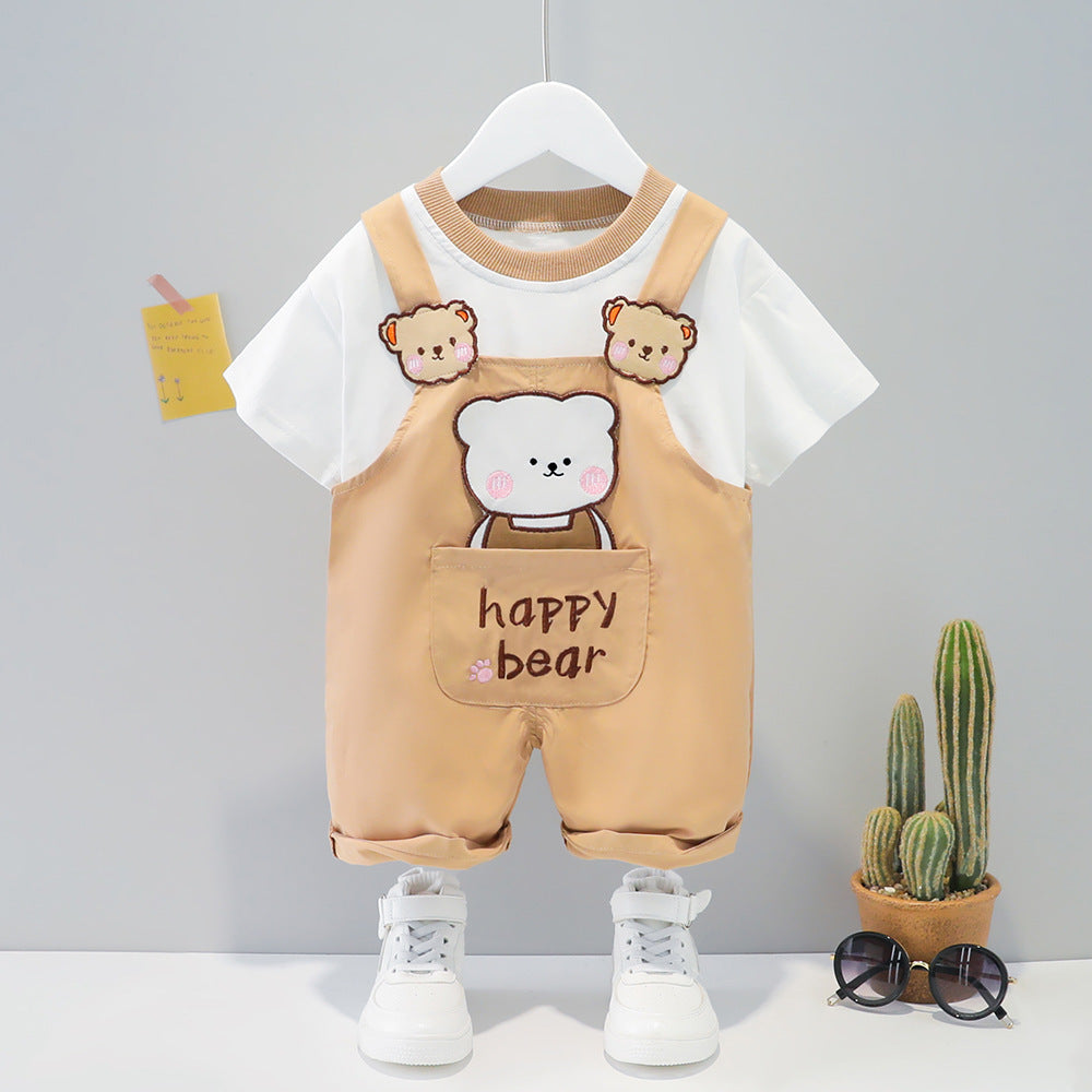 Baby Cartoon Short-sleeved Overalls