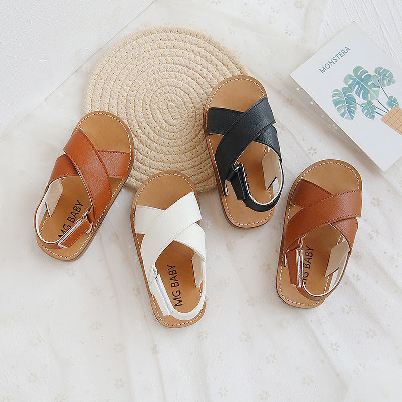 Cross slip sandals