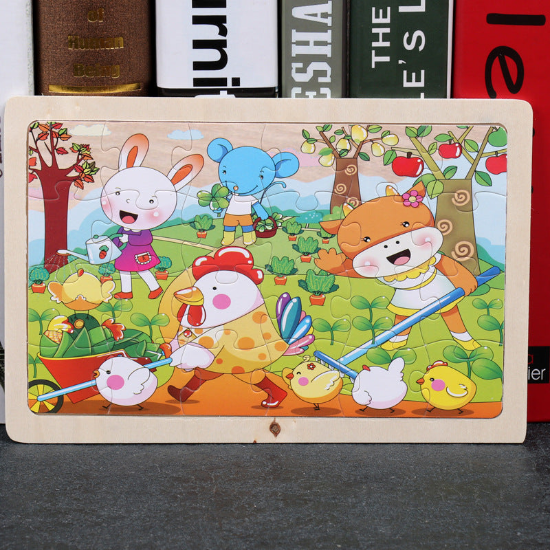 80PCS wooden puzzle