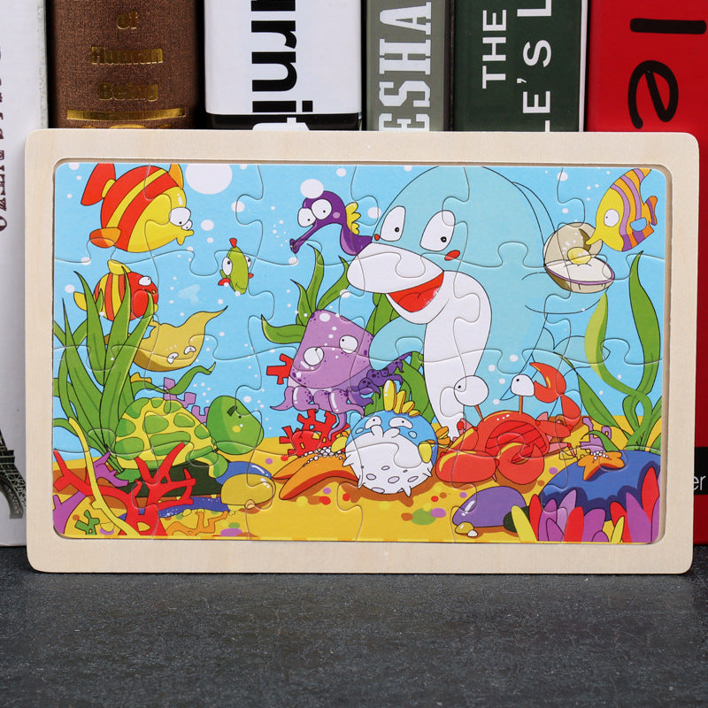 80PCS wooden puzzle