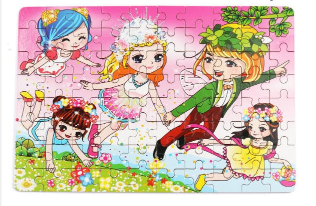 80PCS wooden puzzle