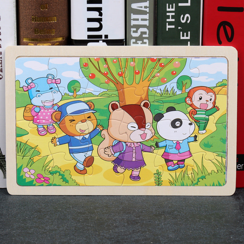 80PCS wooden puzzle