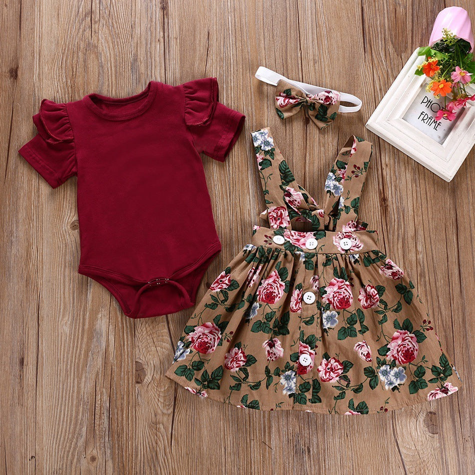 Suspender skirt two-piece suit