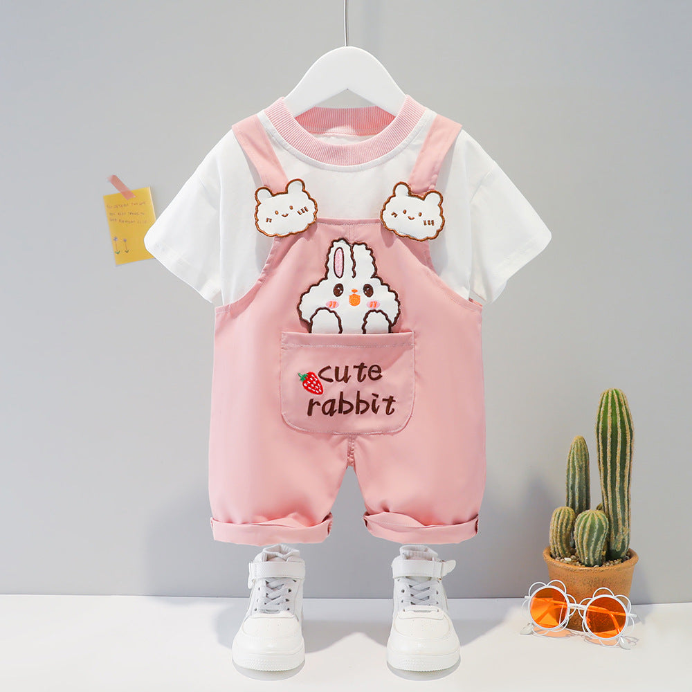 Baby Cartoon Short-sleeved Overalls