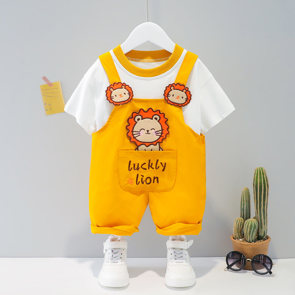 Baby Cartoon Short-sleeved Overalls
