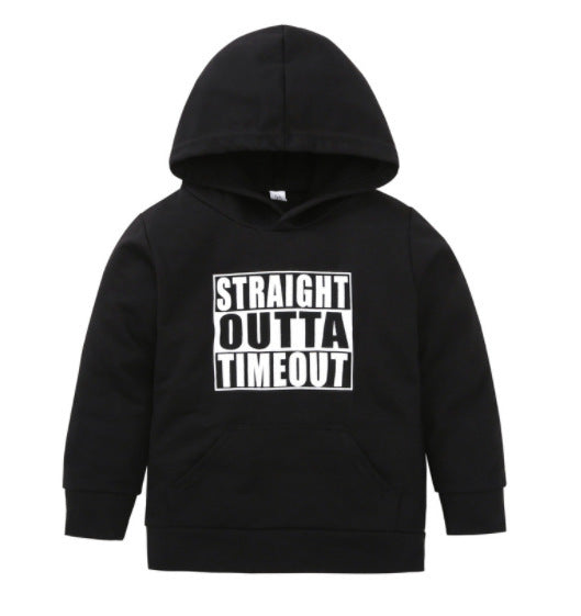 Hooded Sweater Letter Top