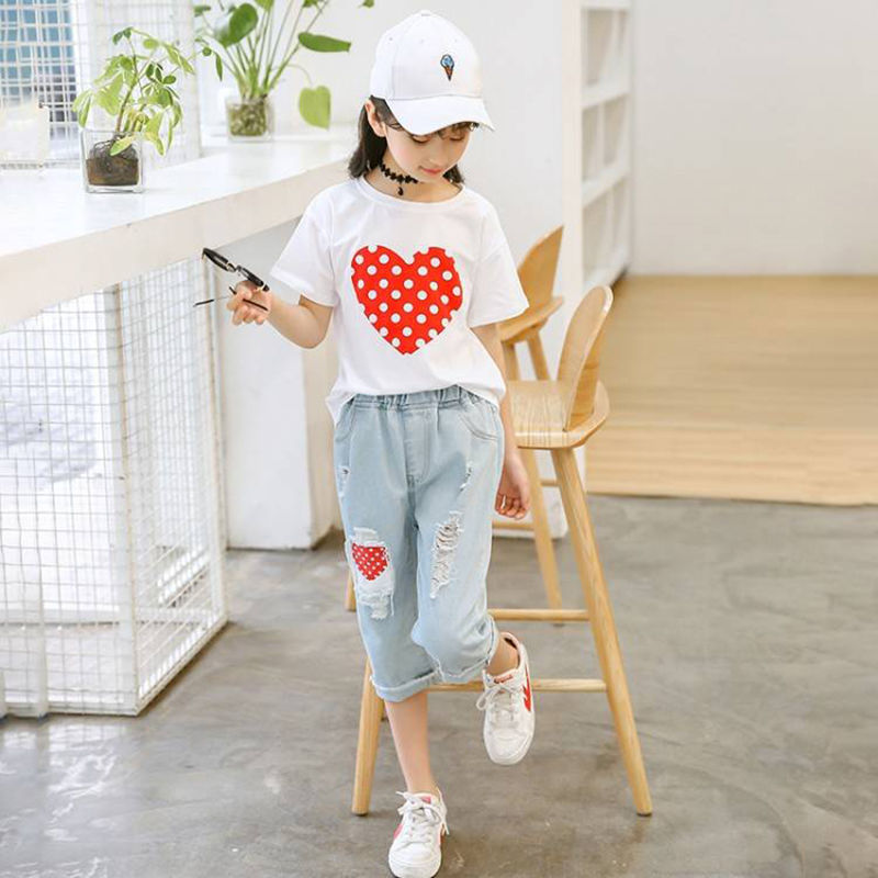 T-shirt Ripped Jeans Set