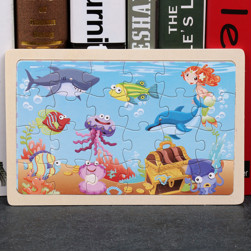 80PCS wooden puzzle