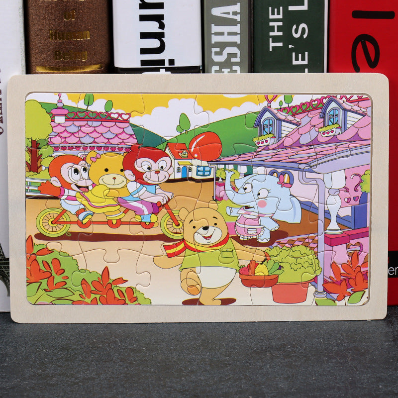 80PCS wooden puzzle