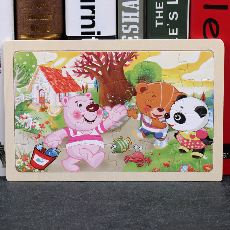 80PCS wooden puzzle