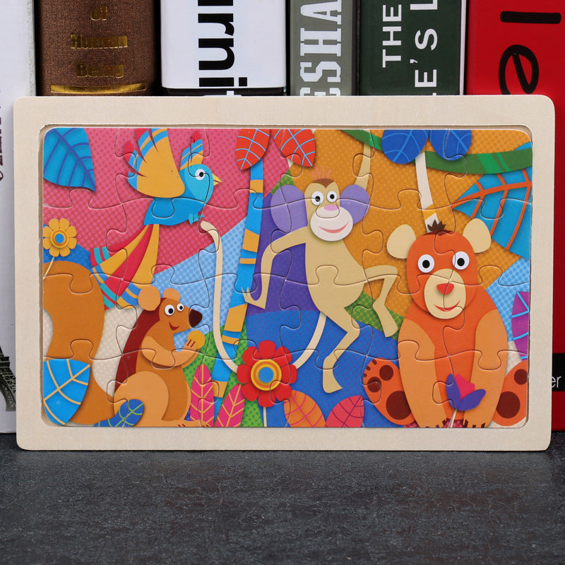 80PCS wooden puzzle