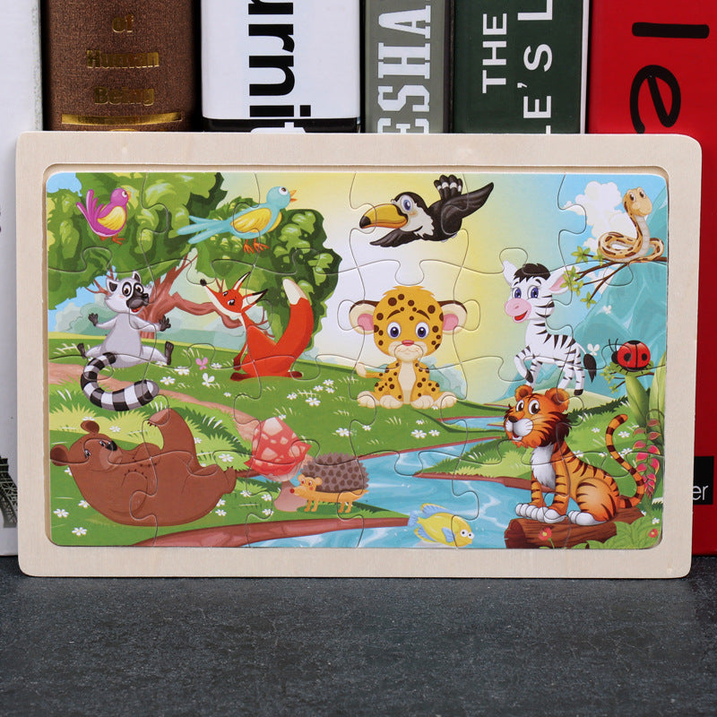 80PCS wooden puzzle
