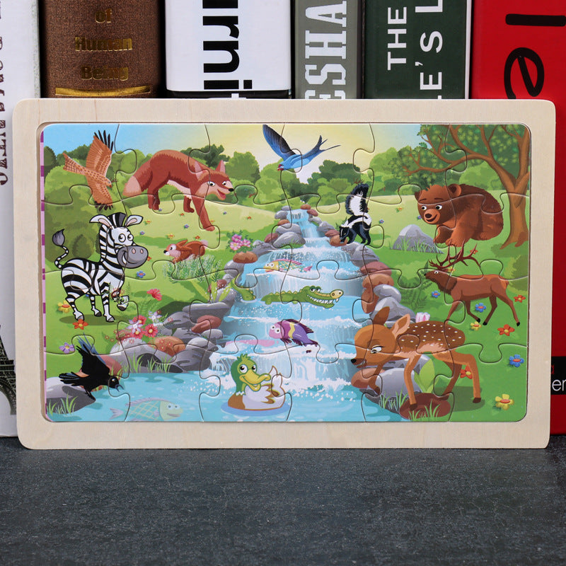 80PCS wooden puzzle