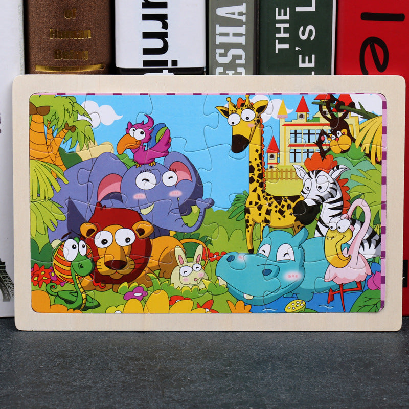80PCS wooden puzzle