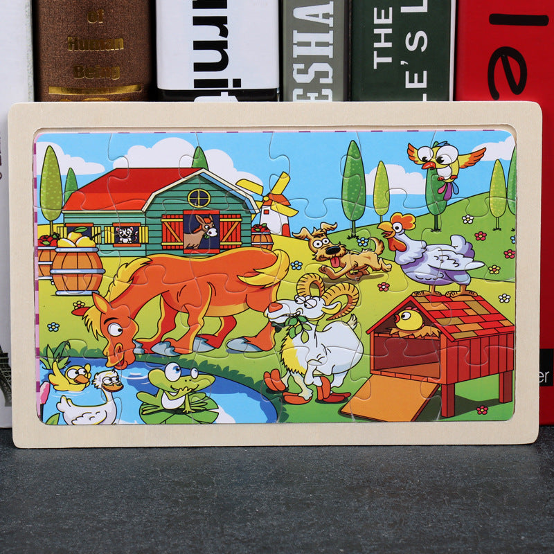 80PCS wooden puzzle