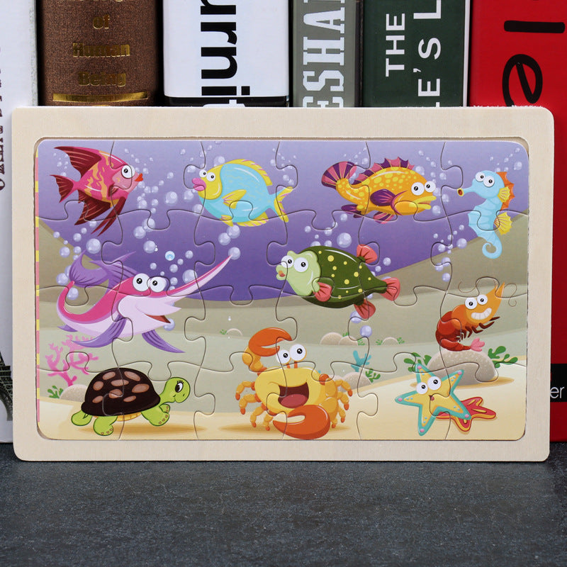 80PCS wooden puzzle