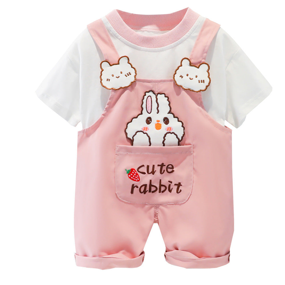 Baby Cartoon Short-sleeved Overalls