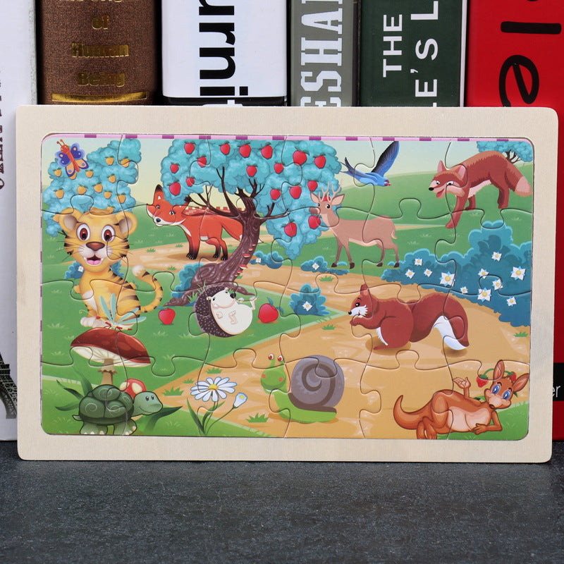 80PCS wooden puzzle