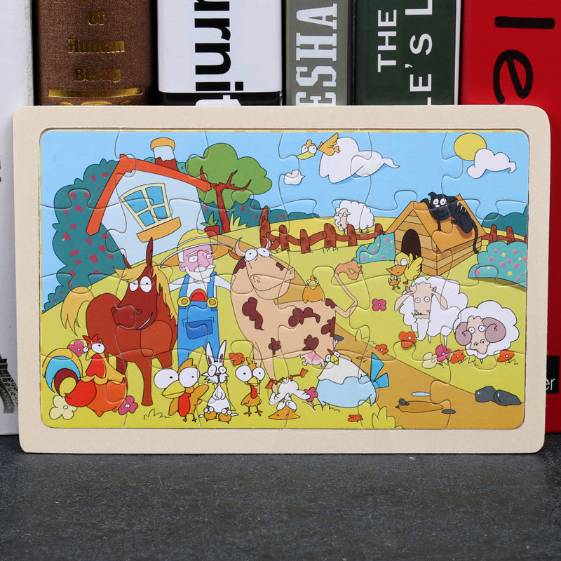 80PCS wooden puzzle