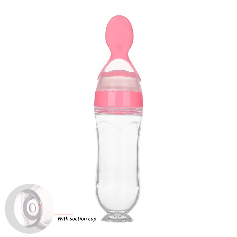 Toddler Silicone Squeeze Feeding Spoon Milk