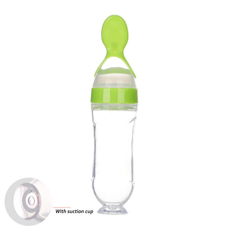 Toddler Silicone Squeeze Feeding Spoon Milk