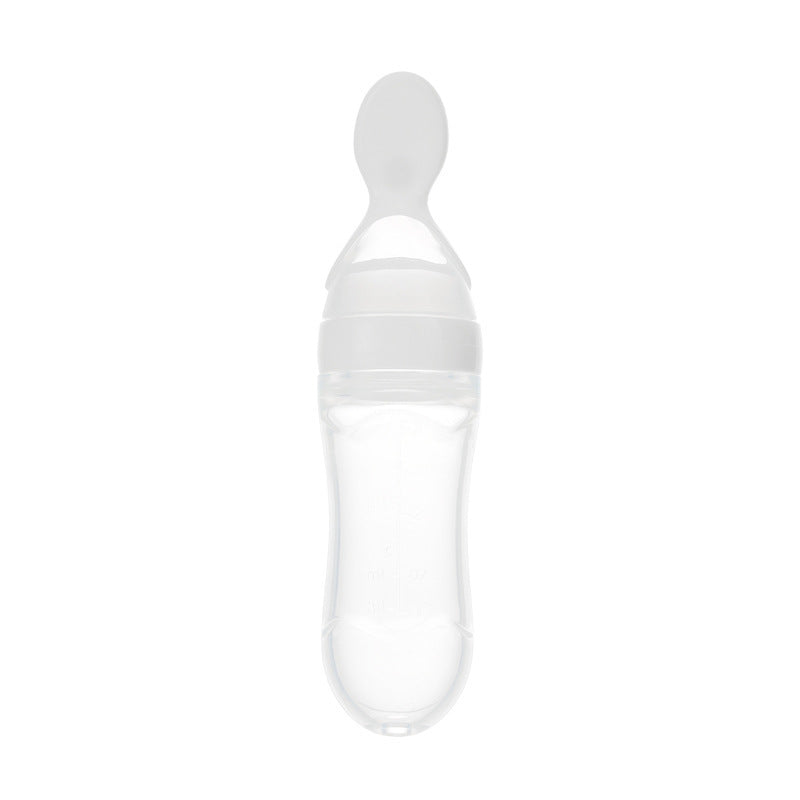 Toddler Silicone Squeeze Feeding Spoon Milk