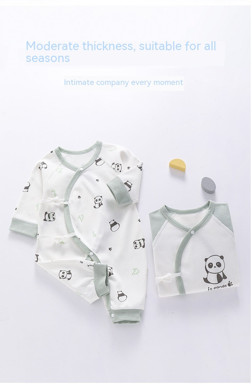 Newborn Clothes Pure Cotton Boneless Baby Jumpsuit Four Seasons Bandage